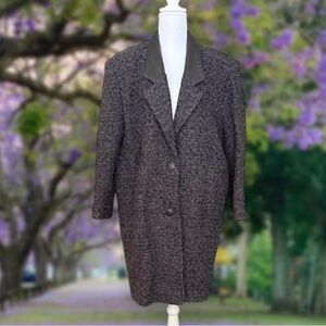 Hunters Run Vintage Wool Coat Tweed Dress Overcoat L Large 14